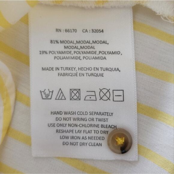 Anthropologie Maeve Yellow White Striped Sleeveless Tank Blouse Size 2 - Picture 5 of 9